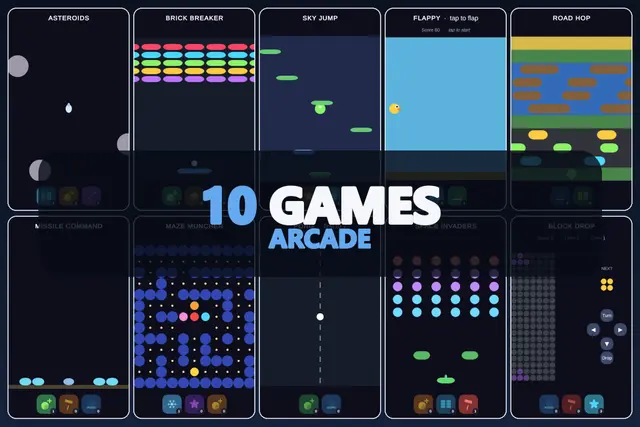 Mini Game Templates Arcade - 10 Arcade Starters for Unity