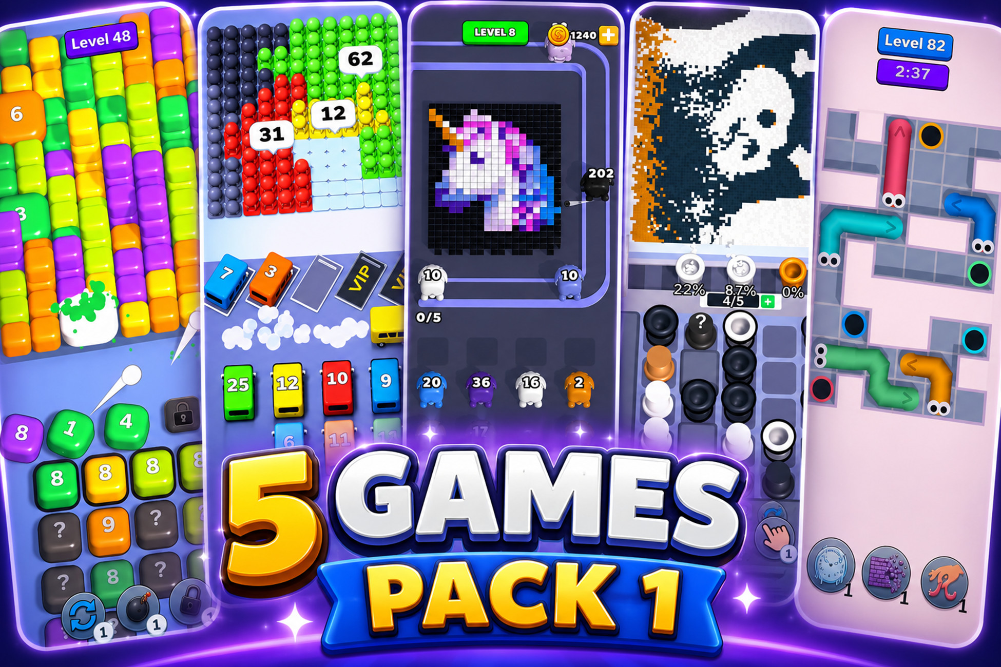 5 HyperCasual Games | Bundle 1