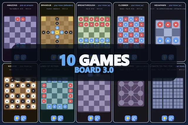Mini Game Templates Board 3.0 - 10 Board Starters for Unity