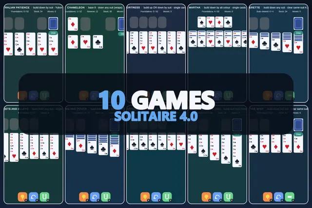 Mini Game Templates Solitaire 4.0 - 10 Solitaire Starters for Unity