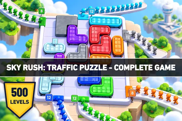 Sky Rush: Traffic Puzzle | Puzzle Game Template + Level Editors + Ads
